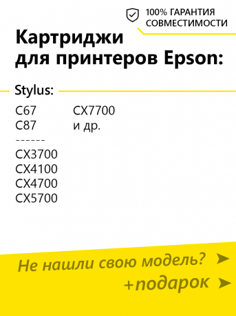 Картриджи для Epson Stylus Photo RX520 и др. Комплект из 4 шт., Т21