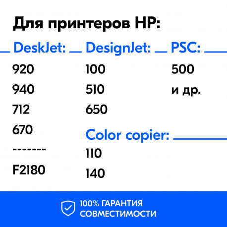 Чернила для HP 21, 22, 27, 28.  Black Pigment  100 мл, InkTeс1